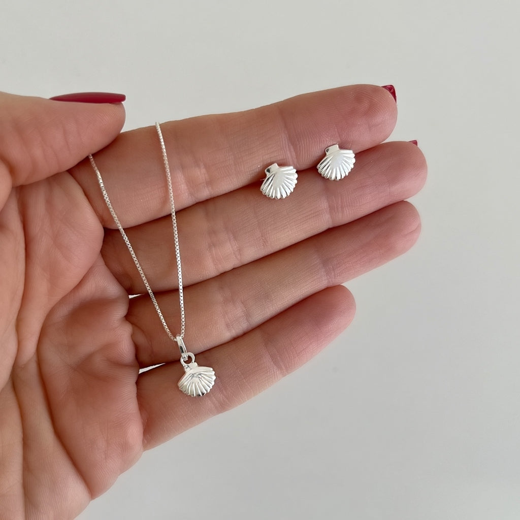 Conjunto de Prata 925 Concha