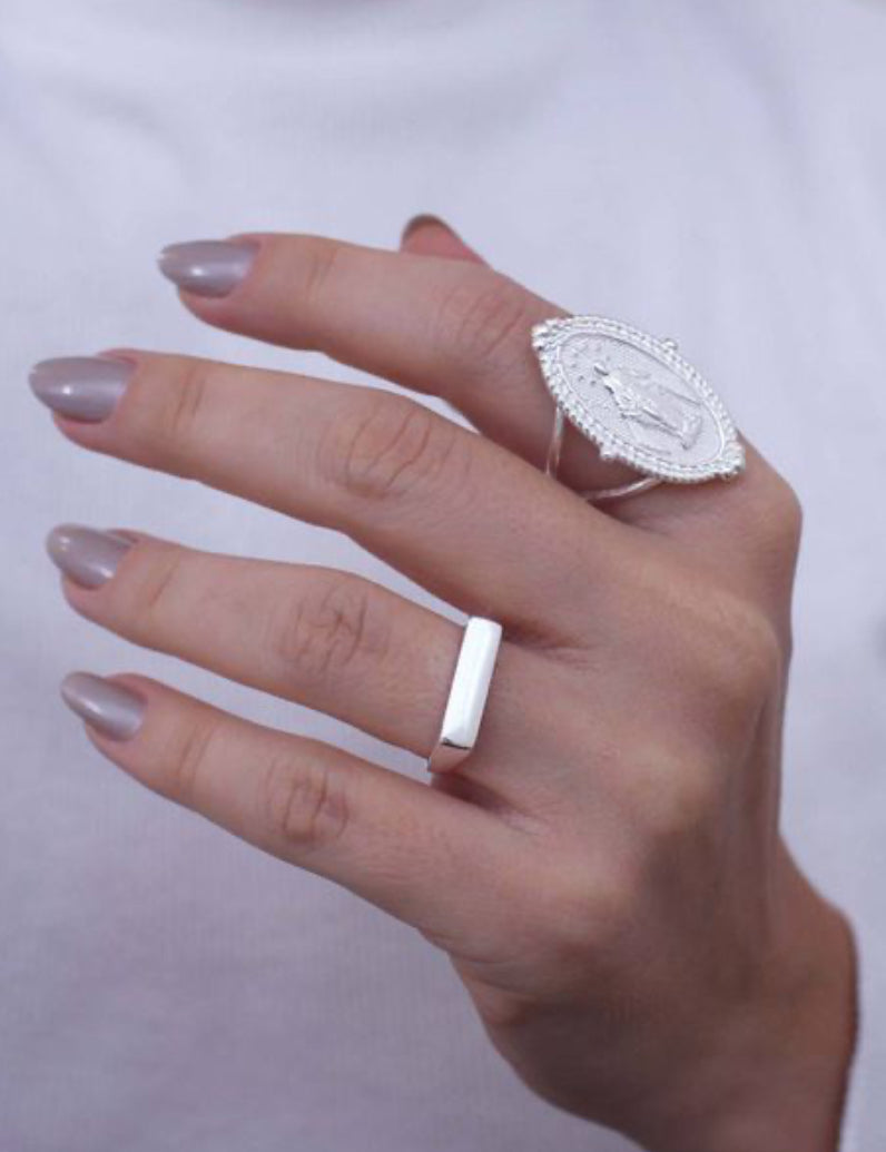 Anel Sinete Retangular