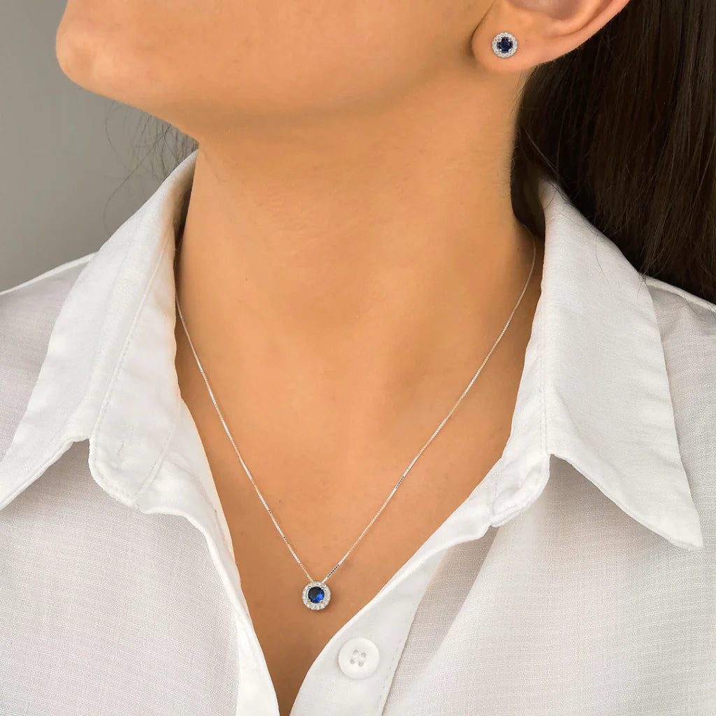 Conjunto Circulo Cravejado de Prata