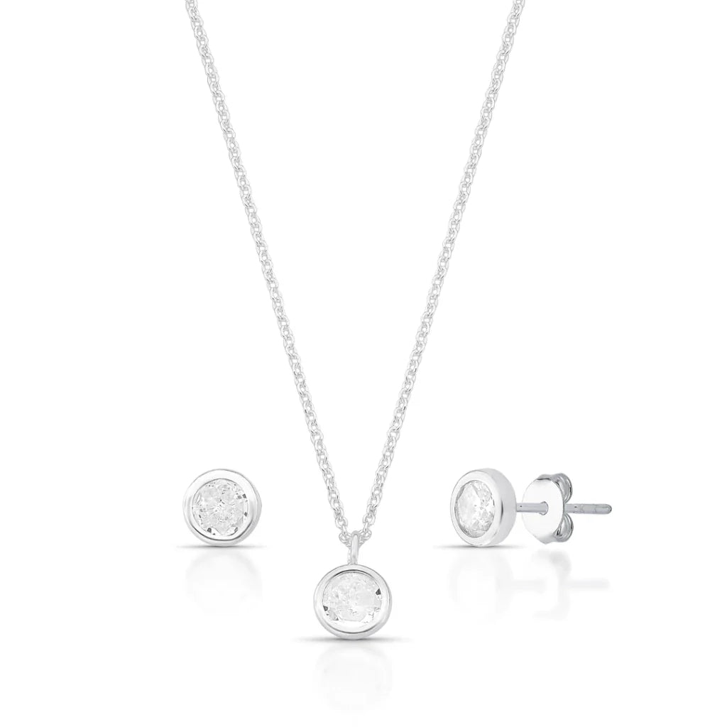 Conjunto Ponto de Luz Cristal de Prata