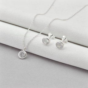 Conjunto Ponto de Luz Cristal de Prata