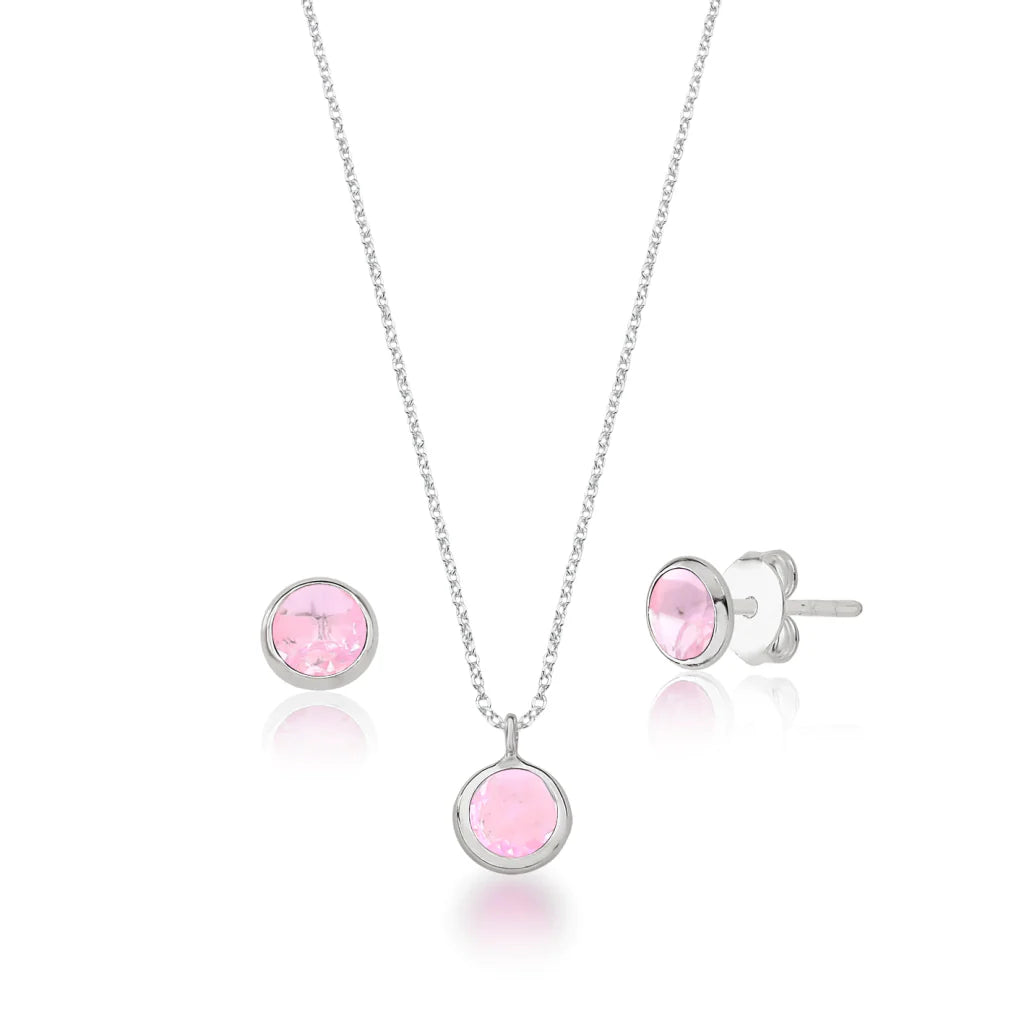 Conjunto Ponto de Luz Cristal de Prata