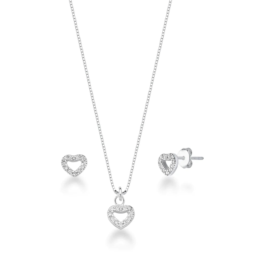 Conjunto Coração Cravejado