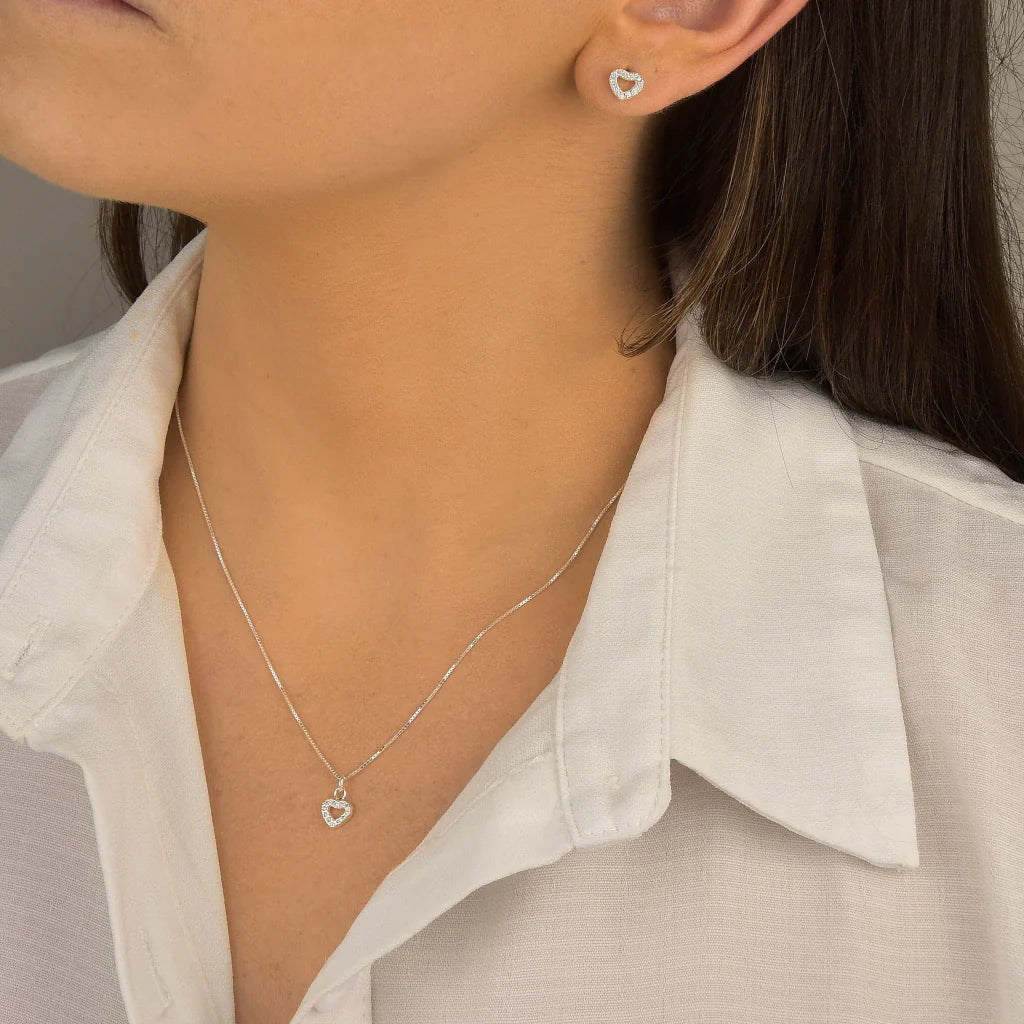 Conjunto Coração Cravejado