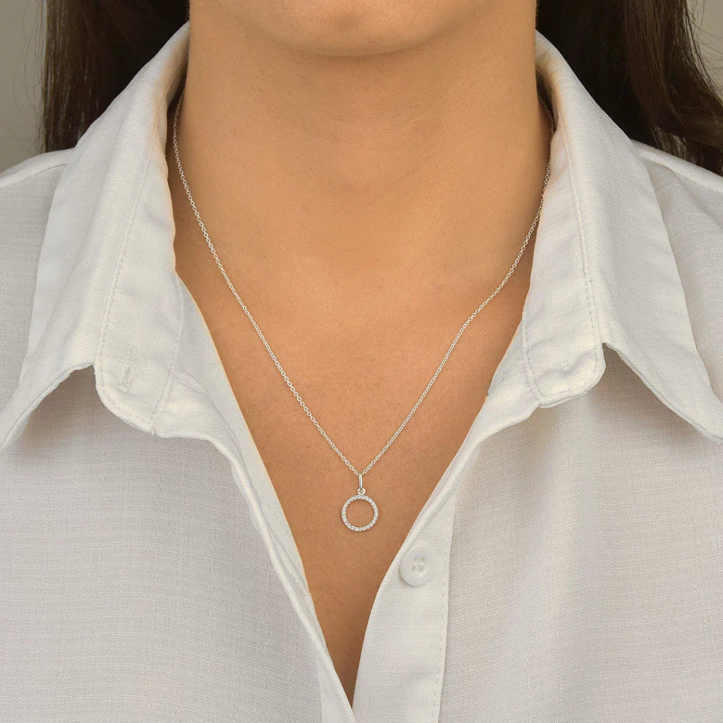 Gargantilha Circulo vazado de Prata