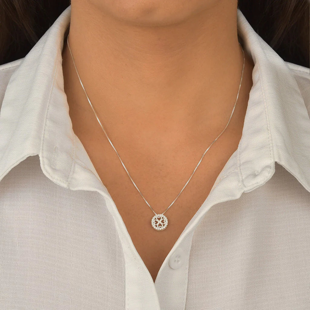 Gargantilha Círculo Cravejado Trevo