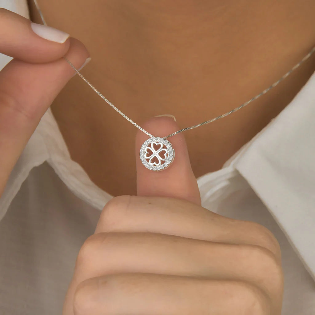 Gargantilha Círculo Cravejado Trevo