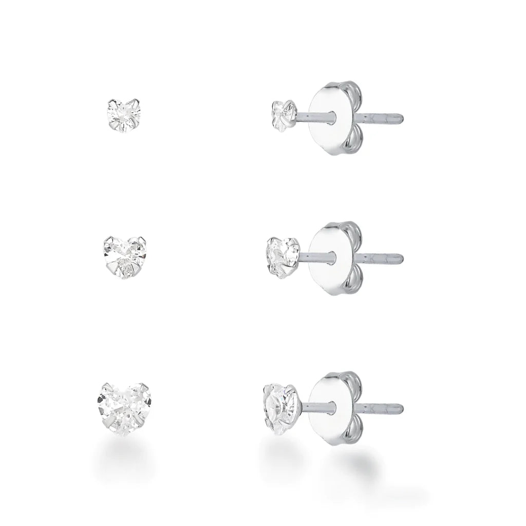 Trio de Brinco Ponto de Luz coração