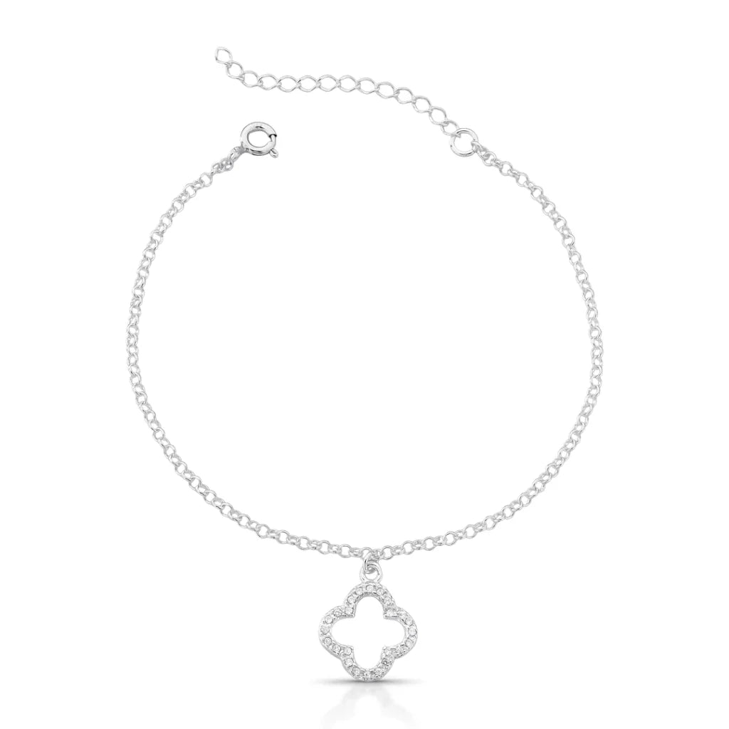 Pulseira Trevo Cravejado Vazado