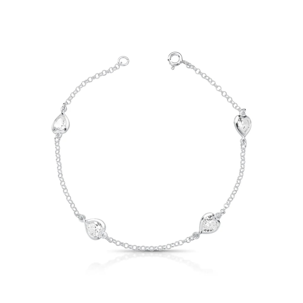 Pulseira 4 Pontos de Luz Coração Cristal