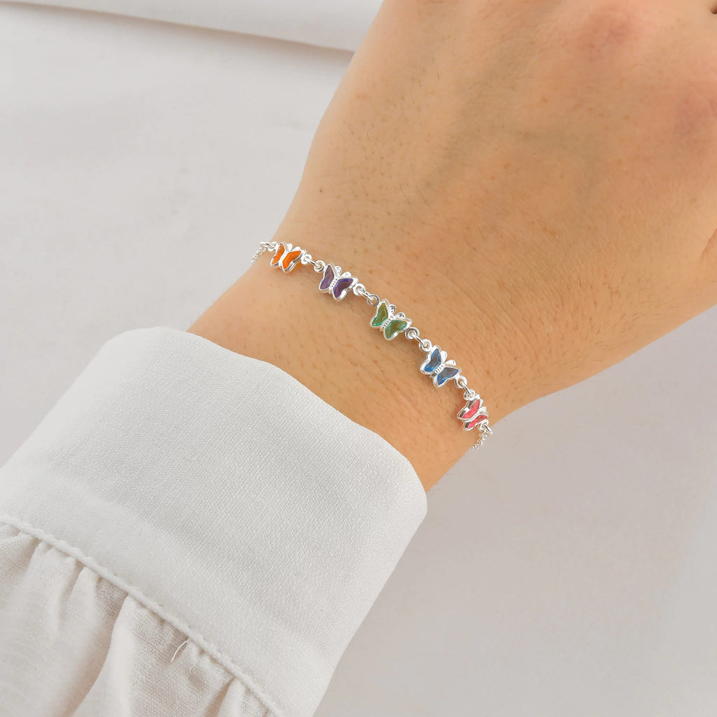 Pulseira Borboleta Multicolorido