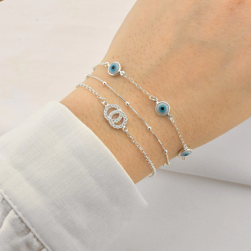 Pulseira Dois Círculos Cravejados