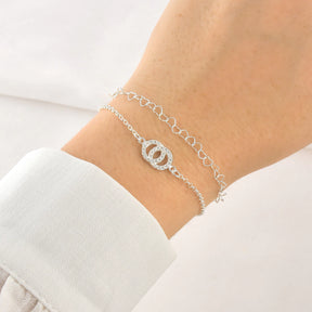 Pulseira Dois Círculos Cravejados
