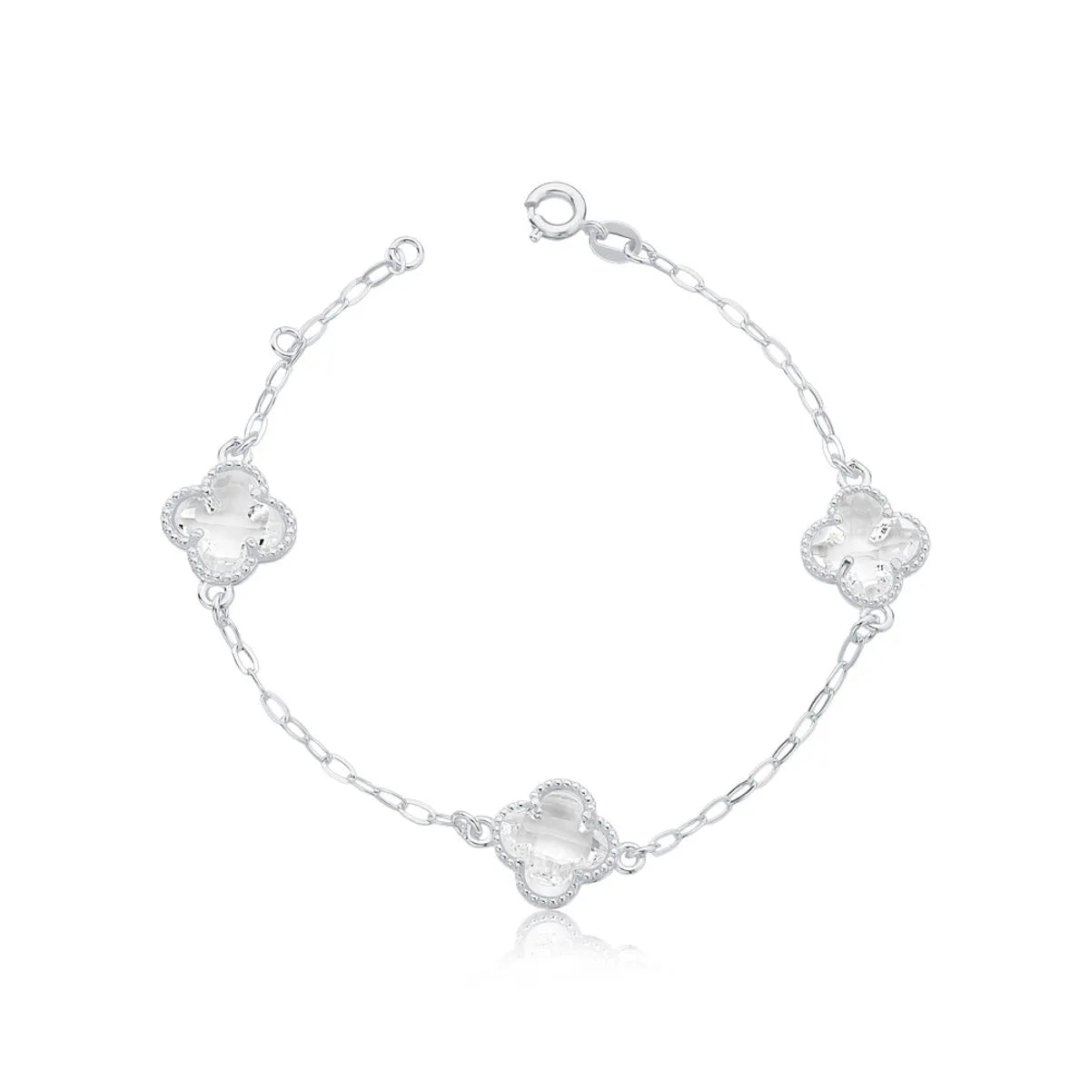 Pulseira de Trevos com Zircônia