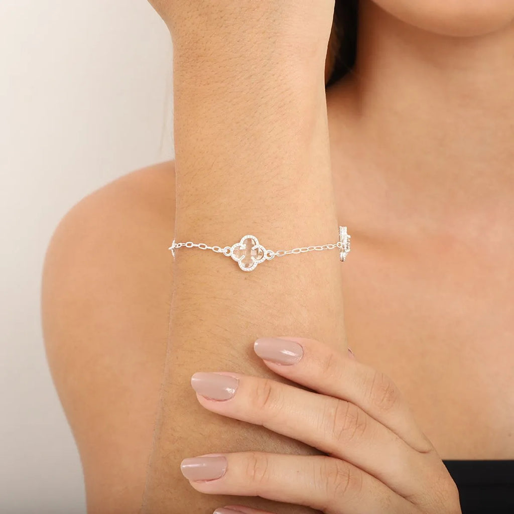 Pulseira de Trevos com Zircônia