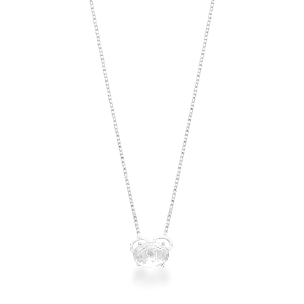 Gargantilha Oval Cristal Vermelho
