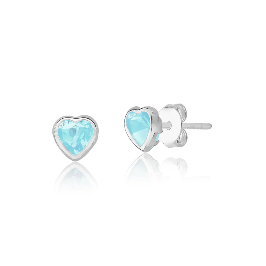 Brinco Ponto de Luz Coração Azul