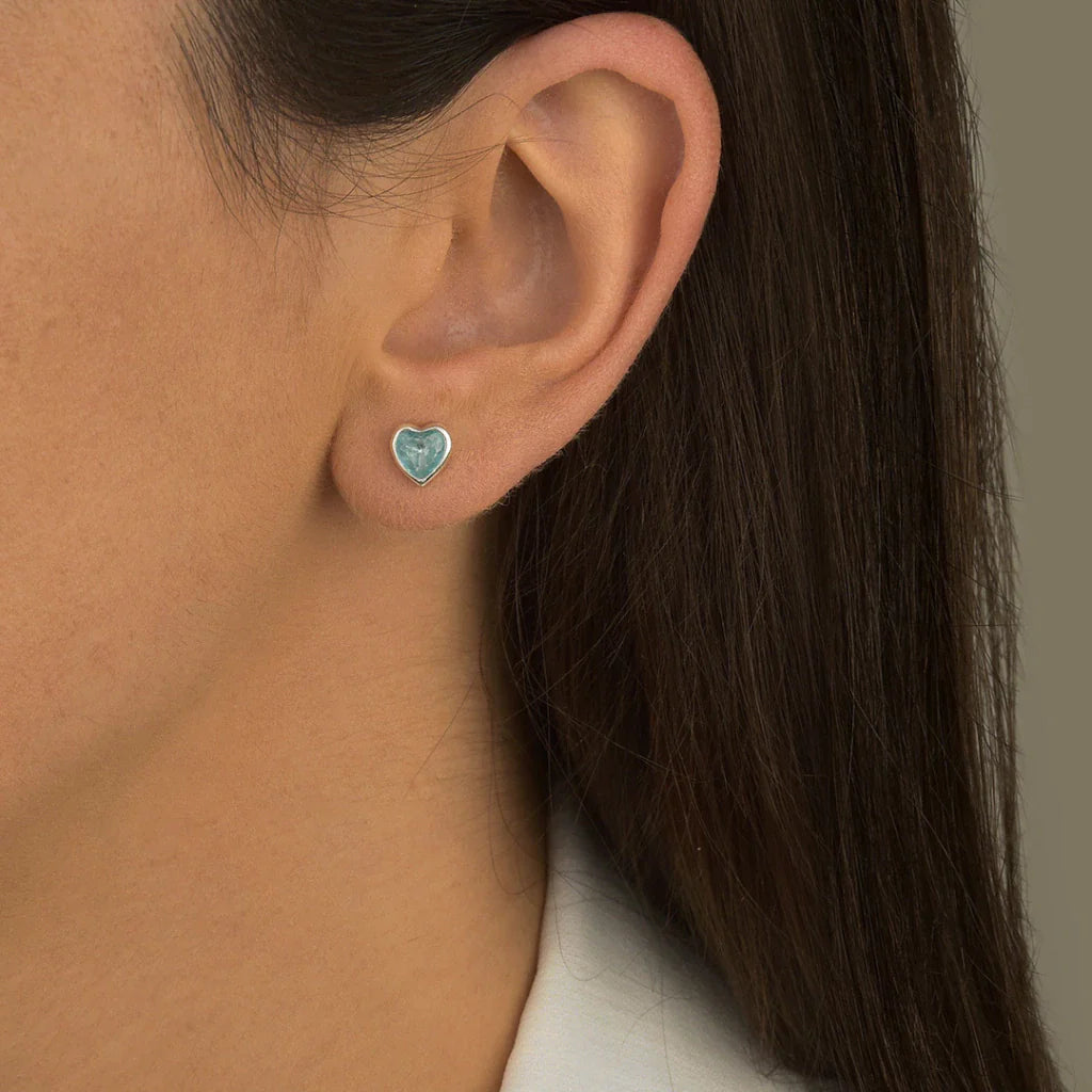 Brinco Ponto de Luz Coração Azul