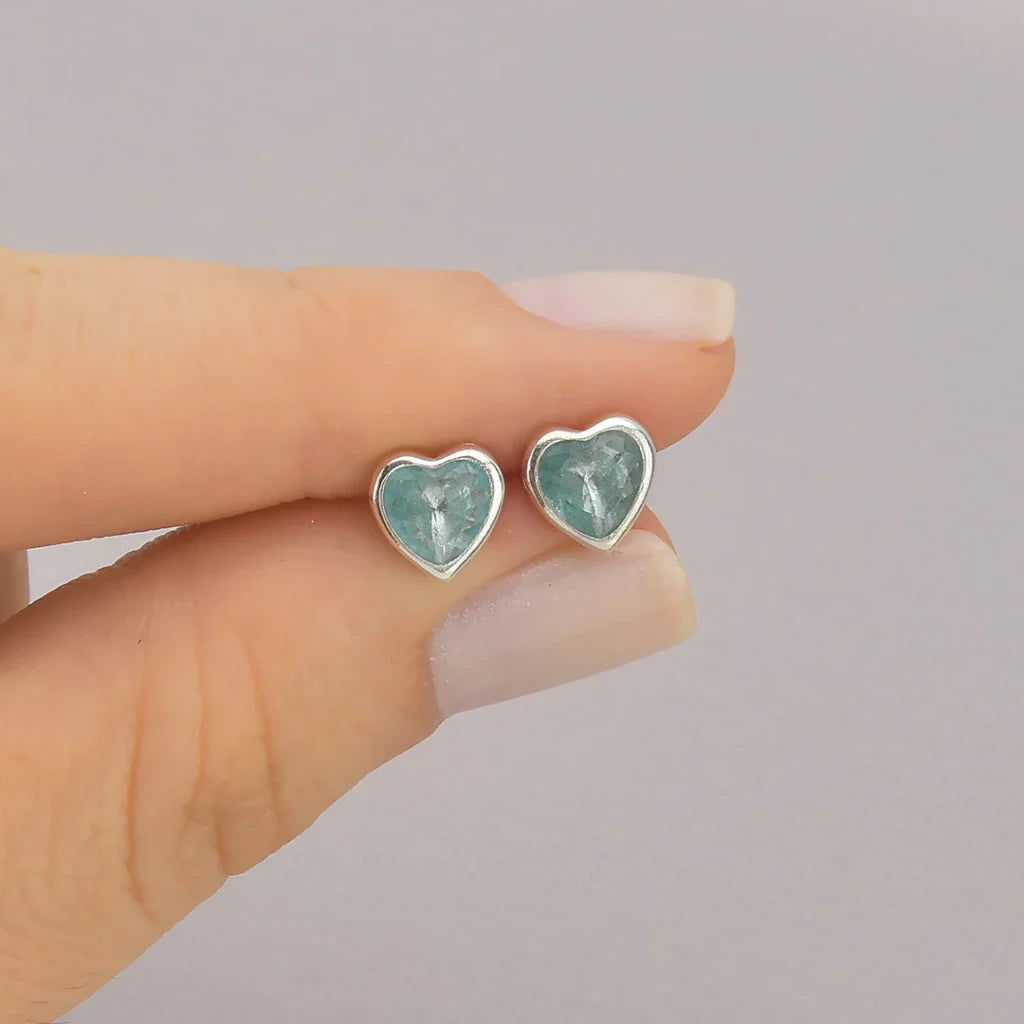 Brinco Ponto de Luz Coração Azul