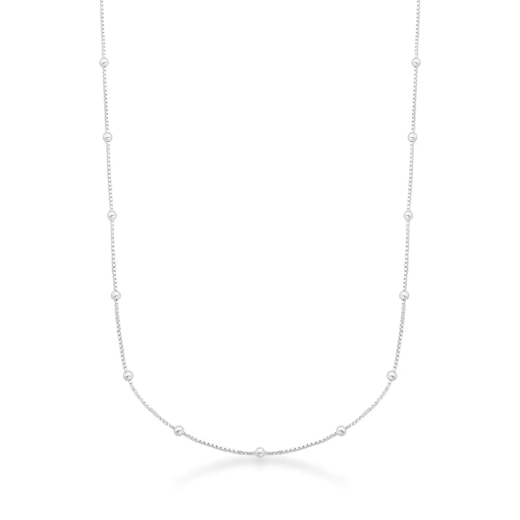 Colar de Prata 925 Veneziana com Bolinha v12 - 45 cm