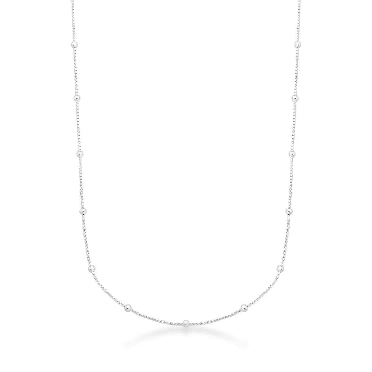 Colar de Prata 925 Veneziana com Bolinha v12 - 45 cm