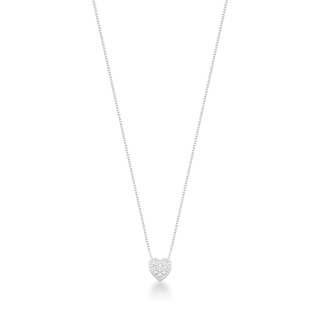 Colar de Prata 925 Coração Cravejado