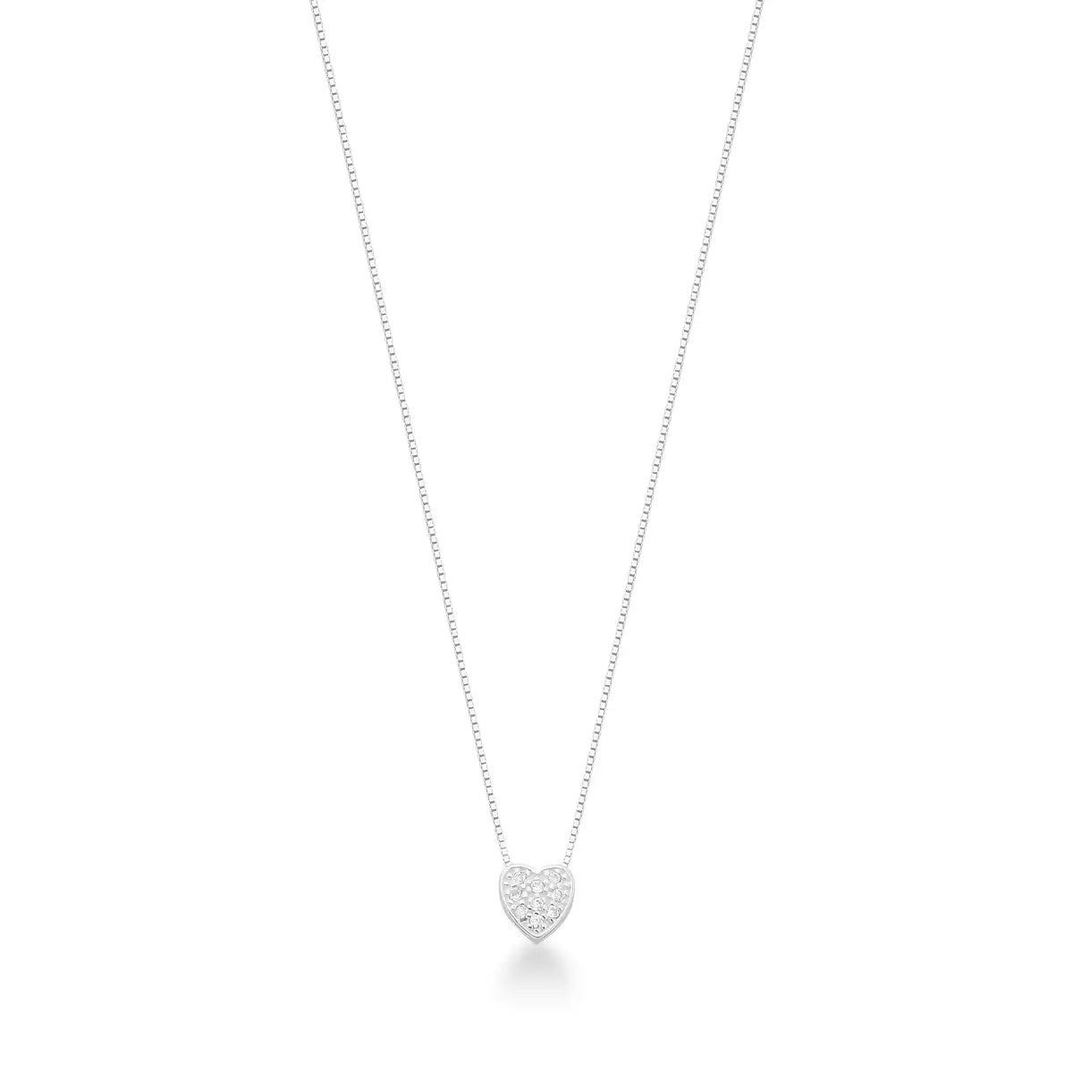 Colar de Prata 925 Coração Cravejado