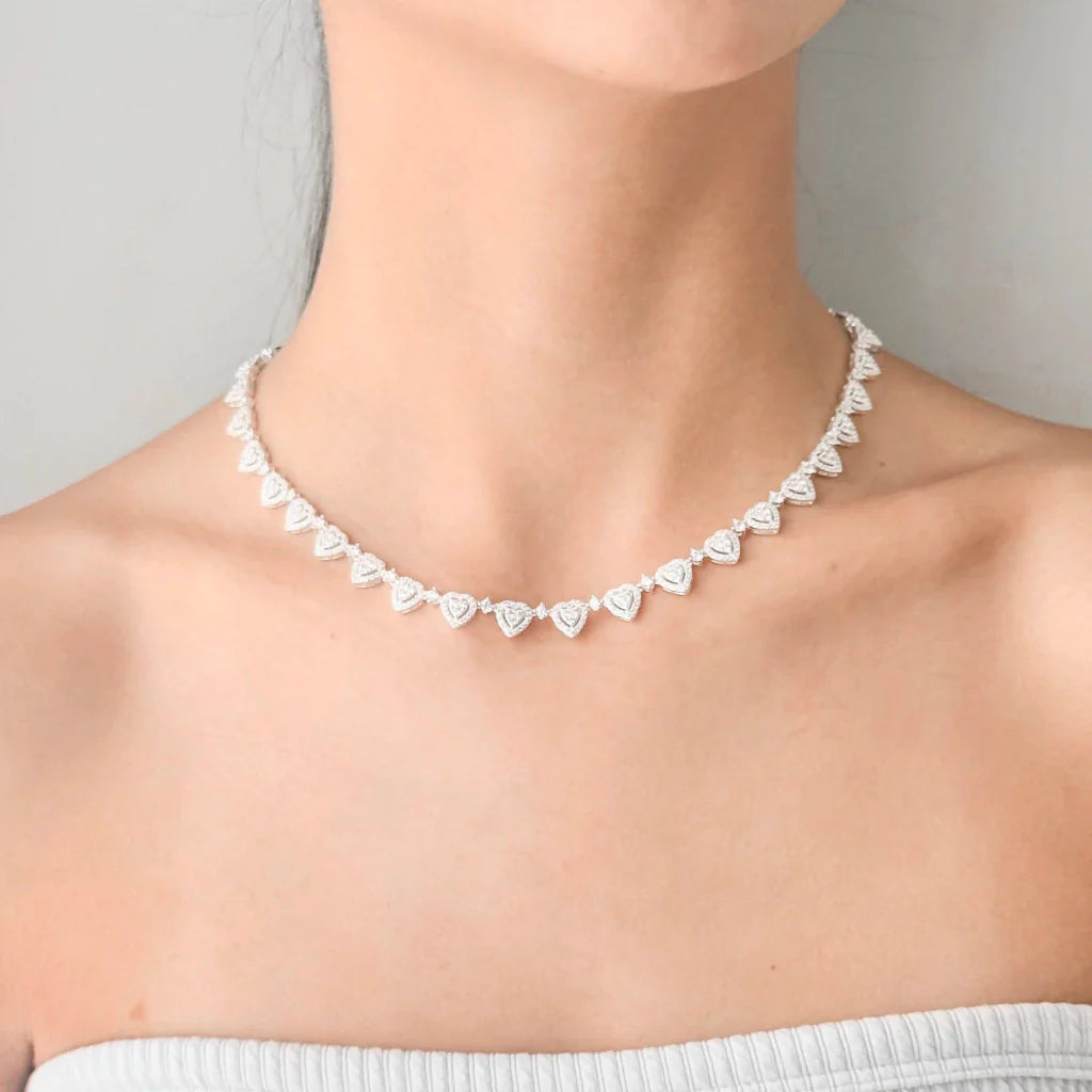 Choker Riviera Corações Cristal Cravejado