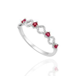 Anel Trevo Cravejado Pink